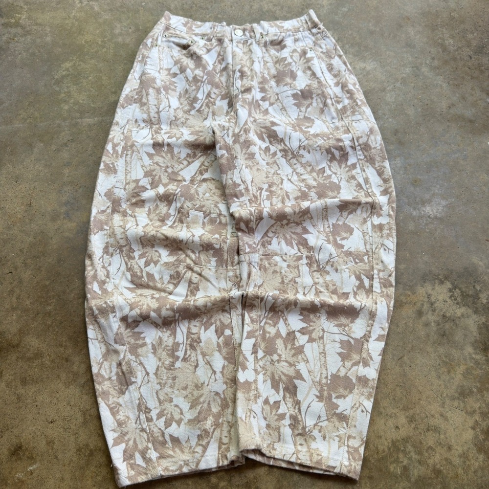 Vintage Y2K No‎ Comment Carpenter Pants Leaf Camo Gorpcore Tan 28 (f7)